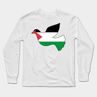 Free Palestine Flag Peace Dove Long Sleeve T-Shirt